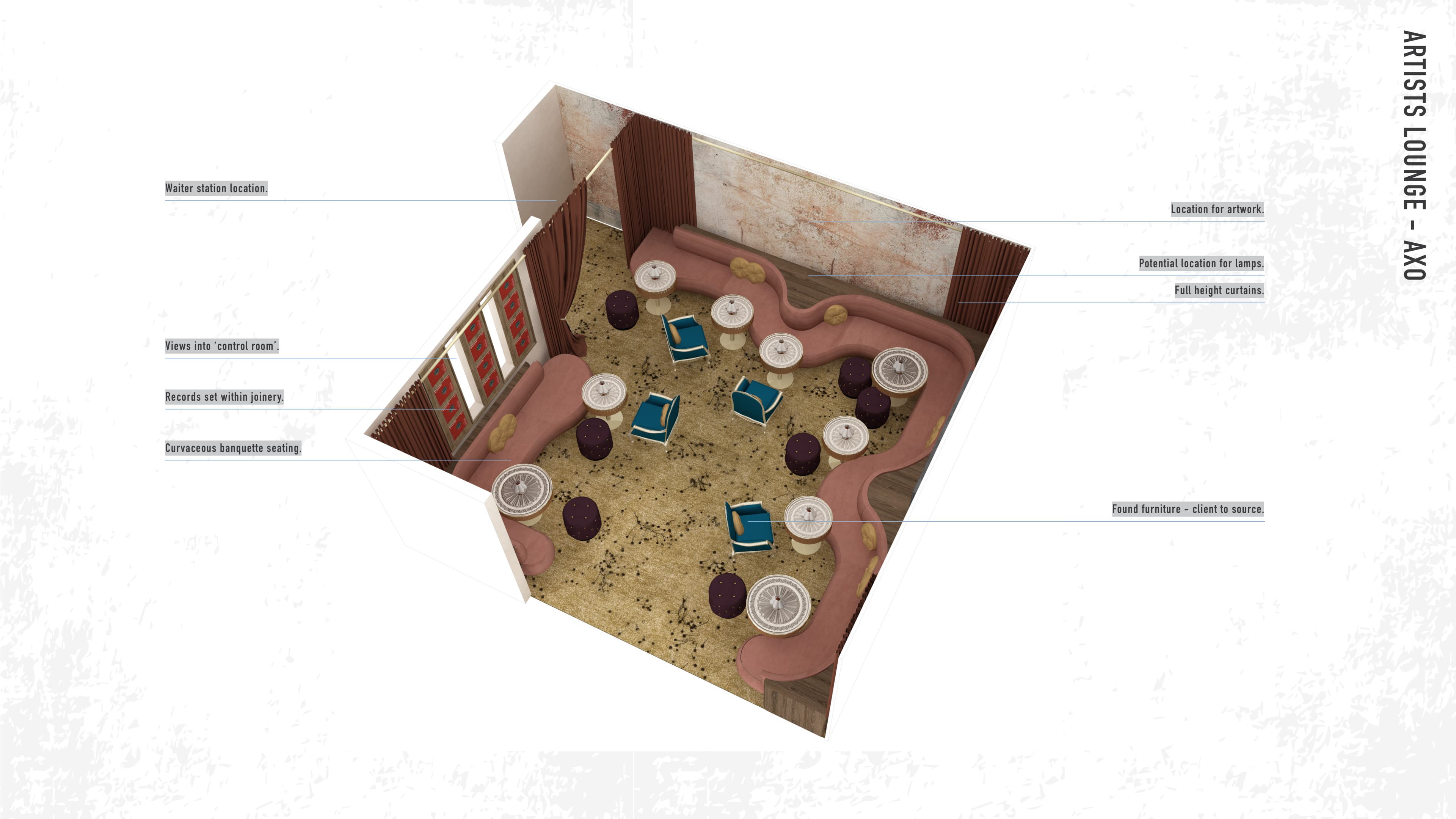 Artists Lounge axonometric